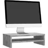 vidaXL Monitorstandaard 42x24x13 cm bewerkt hout betongrijs