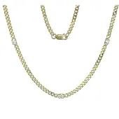 Cavill - Zilveren Halsketting 925 Sterling - 0,361 Ct Nigeriaanse Zirkonen - Goudverguld Pavé Design - Elegant Dames Sieraad 45,72 cm