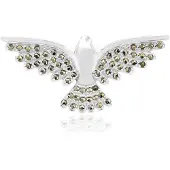 Cavill - Zilveren Hanger 925 Sterling Zilver - 62 Marcasieten Rond 0,434 ct - Klassiek Elegant Vogel Motief - Luxe Sieraad 16x35 mm