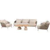 4 Seasons Outdoor June Beverly stoel bank loungeset 5 delig latte