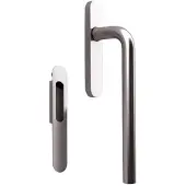 Hardbrass Tropex Hefschuifdeurgreep L-model rond rvs blind