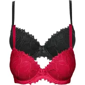 Bonprix Voorgevormde bh met sierlijk borduursel (set van 2) maat 100
