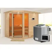 Karibu | Sinai 3 Sauna | Biokachel 9 kW Externe Bediening