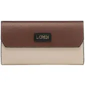 L.credi Portemonnee Olivette Flap Wallet Cream Multi Crème