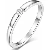 Cilla Jewels edelstaal ring Crystal Silver-15mm