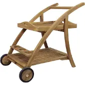 Axi Adi Serveerwagen van Teak Hout met afneembaar Dienblad & Flessenhouder | Serveerkar / Dienwagentje voor Tuin, Balkon, Terras | Trolley voor Buiten / Keuken van Teakhout | 93 x 62 x 84 cm