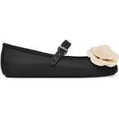 Melissa Ballerina met riempjes 'Soft Petals' crème / zwart