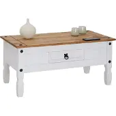 CARO-Möbel Mexico salontafel CAMPO van massief hout - wit
