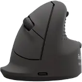 Fellowes Bretyta Plus+ verticale muis, maat S, voor rechtshandigen, ergonomisch, 3-wegs connectiviteit, 400-2400 dpi, met Microban bescherming, zwart