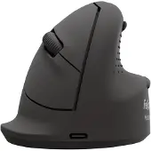 Fellowes Breyta Plus+ Verticale Muis Large – Ergonomisch Rechtshandig – 3‑in‑1 (Bluetooth / USB‑C / Bedraad) – 2400 DPI – Antibacterieel - Zwart
