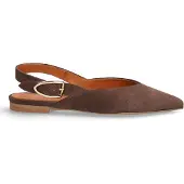 Manfield Bruine suède slingbacks | Maat 36