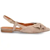 Manfield Taupe suède slingbacks met strik | Maat 40