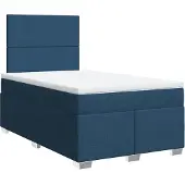 vidaXL Boxspring met matras stof blauw 120x190 cm