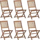 Syfax Klapstoelen 6 stuks van massief acaciahout