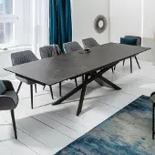 Invicta Uitschuifbare eettafel EUPHORIA 180-220-260cm grafietkeramiek gemaakt in Italie - 40645