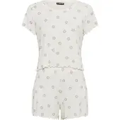 LASCANA Korte pyjama ecru / blauw / rood