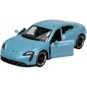 Welly Porsche Taycan Turbo S Blauw Metaal 1:34 Model Auto