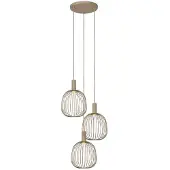 Lucide Esterel 3-Light Ronde Hanglamp Taupe