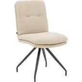 Goossens Eetkamerstoel Mirthe - Zonder Armleuning - Stof - Beige