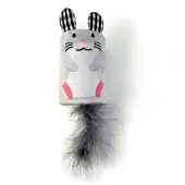 Happy pet tabby patch muis ratel en roller grijs 18x7x7 cm