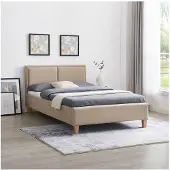 CARO-Möbel Gestoffeerd bed ANAIS 120x200 cm, stof in beige