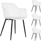 Idimex Tuinstoelen LUCIA, set van 4, van kunststof - wit/zwart