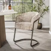 Dimehouse Set van 2 eetkamerstoelen Reno Alura zand - Stof - Scandinavisch & Basic