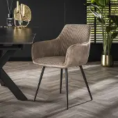 Dimehouse Eetkamerstoel Rivo Rib Rock Zand Ribstof Zitting - Stof - Scandinavisch & Basic