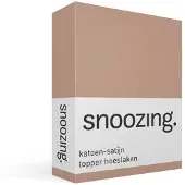 Snoozing katoen-satijn topper hoeslaken - 80x200 cm - Eenpersoons - Mokka