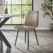 Dimehouse Moderne Eetkamerstoel Lento Rib Rock Stof Ivoor - Stof - Scandinavisch & Basic