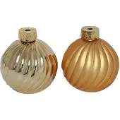 Countryfield Kerstbal ro Stripe a2 goud Ø10cm