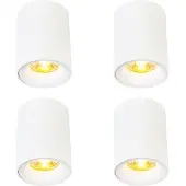 QAZQA Set van 4 moderne opbouwspots wit GU10 50mm - Ronda