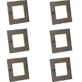 QAZQA Set van 6 moderne inbouwspots staal incl LED - Square 7