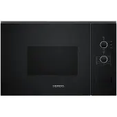 Siemens iQ300 BF520LMA1, Inbouw, losstaande magnetron, 20 liter, 800 watt, met draaitafel, zwart