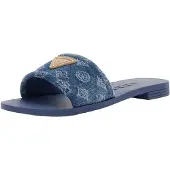 GUESS Muiltjes 'ELYSONE' blauw denim / wit
