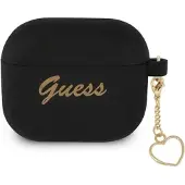 GUESS GUA3LSCHSK AirPods 3 hoesje, zwart, siliconen, "Charm Heart" collectie