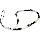 GUESS Gustbckh telefoonhouder, bedel met zwart-witte/zwart-witte Heishi kralen