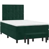 vidaXL Boxspring met matras fluweel donkergroen 120x190 cm