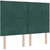 vidaXL LED Hoofdbord Donkergroen 160 cm Fluweel