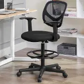 Songmics Ergonomische bureaustoel met armleuningen, hoogte 55-75 cm, capaciteit 120 kg