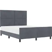 vidaXL Boxspring bed met hoofdeinde Donkergrijs 140 x 200 cm Fluweel