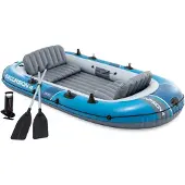 Intex Excursion 4 - Opblaasbare Roeiboot - 4 personen - 3,15 x 1,65 m - Blauw/Grijs