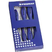 Promat /Tecwerk Schroevendraaierset | 7-delig sleuf / PH / PZD | 3-componentengreep | ronde kling - 4000827129