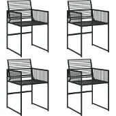 Syfax Tuinstoelen 4 st poly rattan zwart