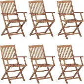 Syfax Klapstoelen 6 stuks van massief acaciahout
