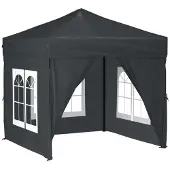 Syfax Partytent inklapbaar met zijwanden 2x2 m antracietkleurig