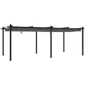 Syfax Prieel met uittrekbaar dak 3x6 m aluminium antracietkleurig