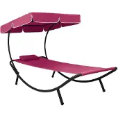 Syfax Loungebed met luifel en kussen roze