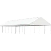 Syfax Prieel met dak 17,84x5,88x3,75 m polyetheen wit