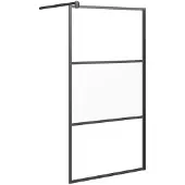 Syfax Inloopdouchewand 100x195 cm halfmat ESG-glas zwart